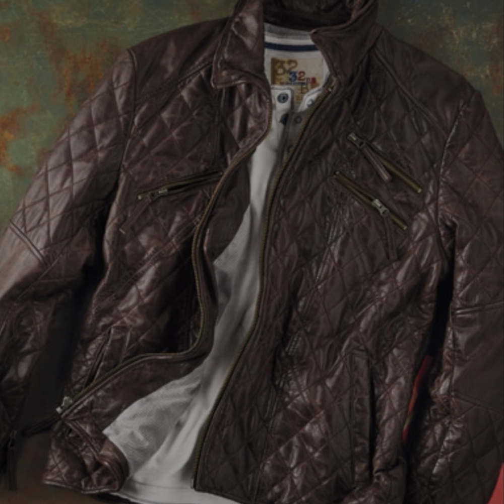 32 Bar Blues Leather Jacket, Size S